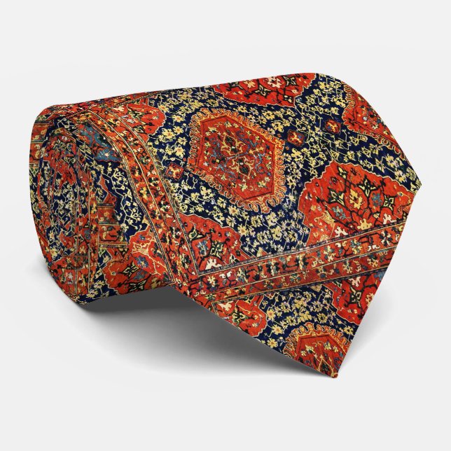 Oriental rug in blue&orange neck tie (Rolled)