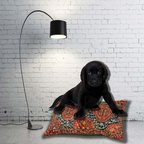 Oriental rug in blueorange pet bed