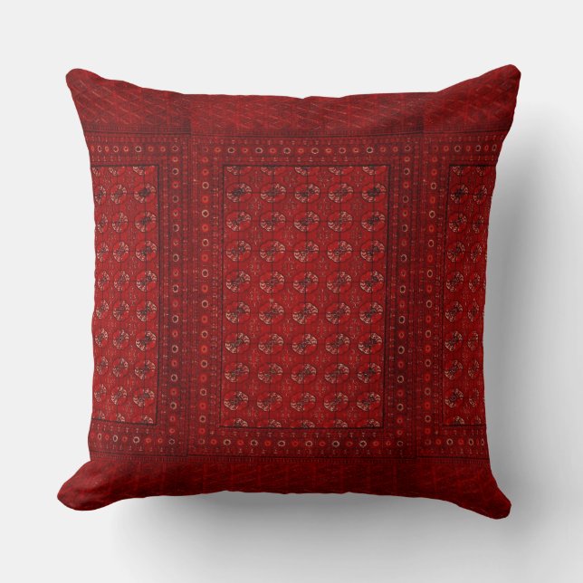 Oriental rug in reds throw pillow (Front)