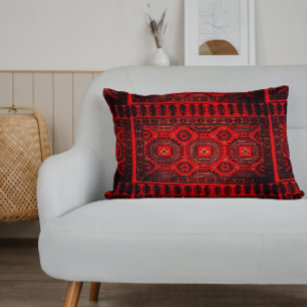 Oriental rug in warm colors lumbar pillow