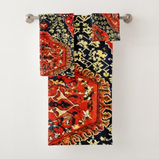 Oriental rug  look in blue&orange