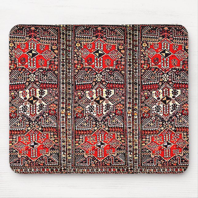Oriental rug look no2 red white black  mouse pad (Front)