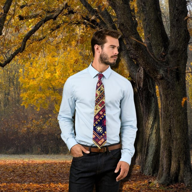 Oriental rug  motifs in autumn colors neck tie (Creator Uploaded)