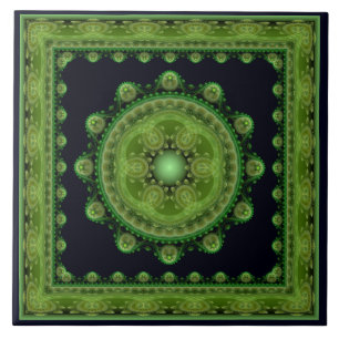 Oriental sacred ornament ceramic tile