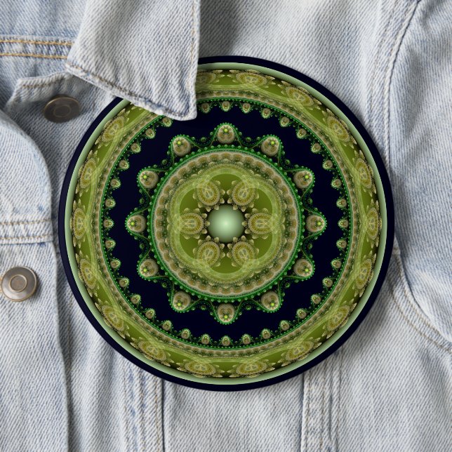 Oriental sacred round ornament button (In Situ)