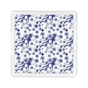 Oriental Sakura Branch Pattern Acrylic Tray