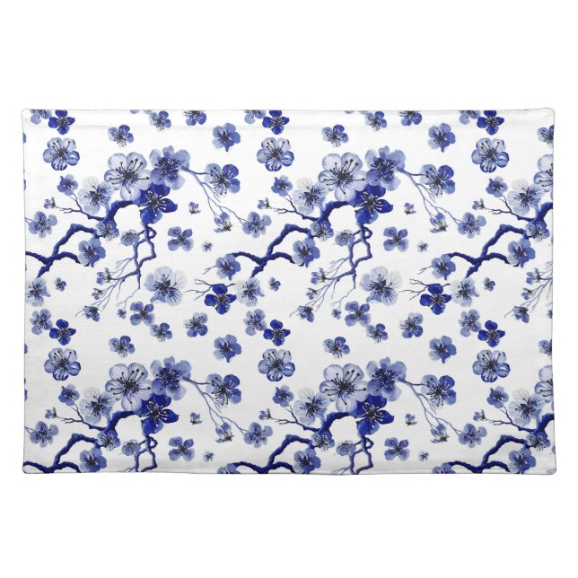 Oriental Sakura Branch Pattern Cloth Placemat (Front)