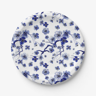 Oriental Sakura Branch Pattern Paper Plates