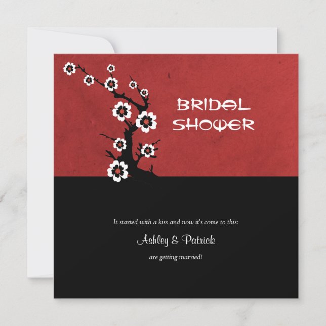 Oriental Sakura Bridal Shower Invitation (Front)