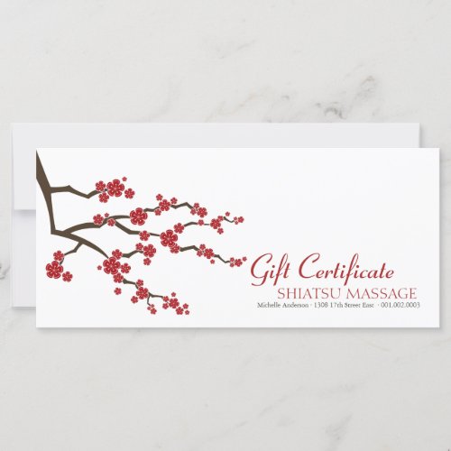 Oriental Sakura Cherry Blossoms Gift Certificate
