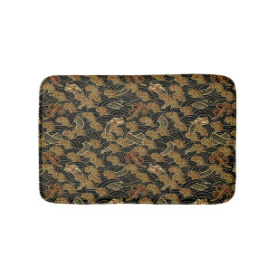 Oriental Sea Dragon Pattern Bath Mat