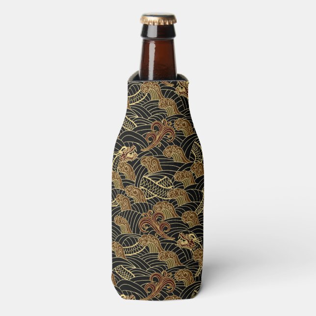 Oriental Sea Dragon Pattern Bottle Cooler (Bottle Front)