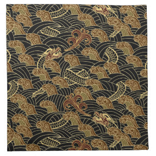 Oriental Sea Dragon Pattern Cloth Napkin