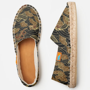 Oriental Sea Dragon Pattern Espadrilles