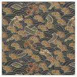 Oriental Sea Dragon Pattern Fabric