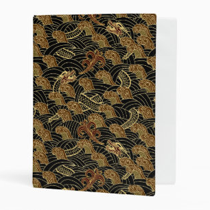 Oriental Sea Dragon Pattern Mini Binder