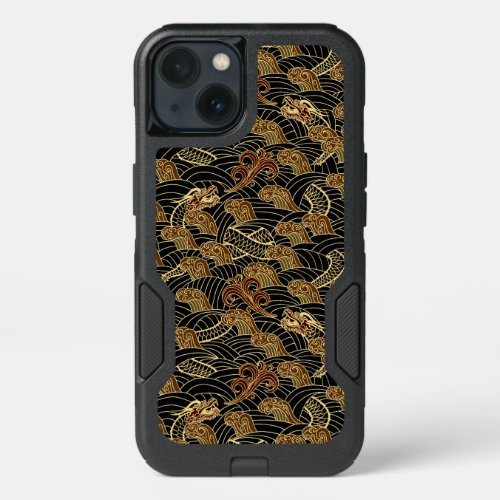 Oriental Sea Dragon Pattern iPhone 13 Case