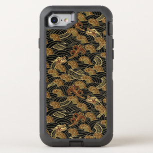 Oriental Sea Dragon Pattern OtterBox Defender iPhone SE/8/7 Case