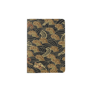 Oriental Sea Dragon Pattern Passport Holder