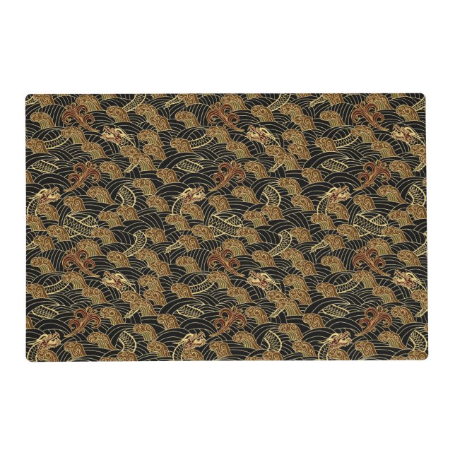 Oriental Sea Dragon Pattern Placemat (Front)