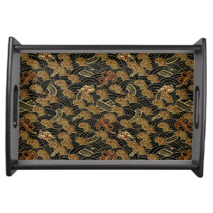 Oriental Sea Dragon Pattern Serving Tray