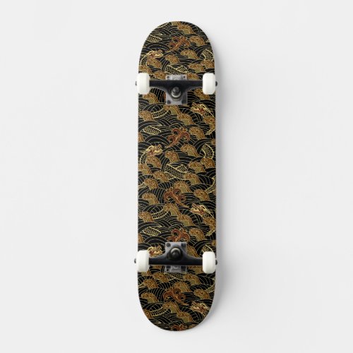 Oriental Sea Dragon Pattern Skateboard Deck