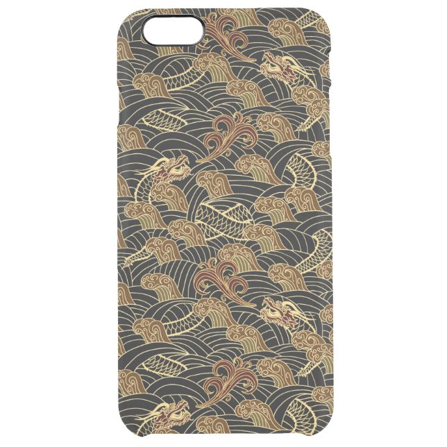 Oriental Sea Dragon Pattern Uncommon iPhone Case (Back)