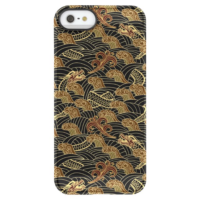 Oriental Sea Dragon Pattern Uncommon iPhone Case (Back)