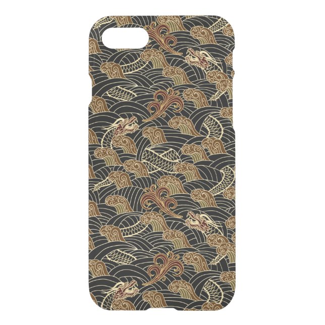 Oriental Sea Dragon Pattern Uncommon iPhone Case (Back)