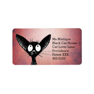 Oriental Shorthair Black Cat Label