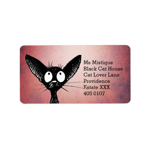 Oriental Shorthair Black Cat Label