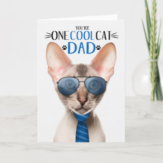 Oriental Shorthair Cat Father's Day One Cool Cat Holiday Card
