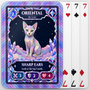 Oriental Shorthair Cat, Rainbow Foil Art Poker Cards