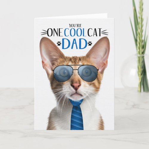 Oriental Shorthair Tabby Fathers Day One Cool Cat Holiday Card