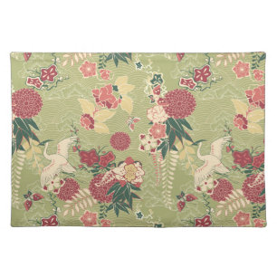 Oriental Silk Painting Pattern Cloth Placemat