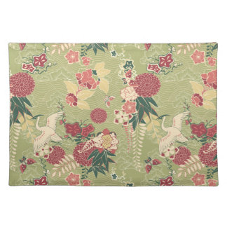 Oriental Silk Painting Pattern Cloth Placemat