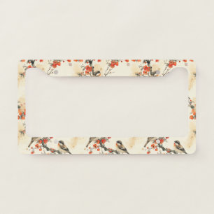 Oriental Songbirds and Blossom - Traditional Asian License Plate Frame