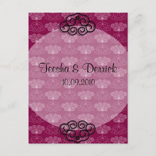 Oriental Style Chinese Wedding Invitation postcard