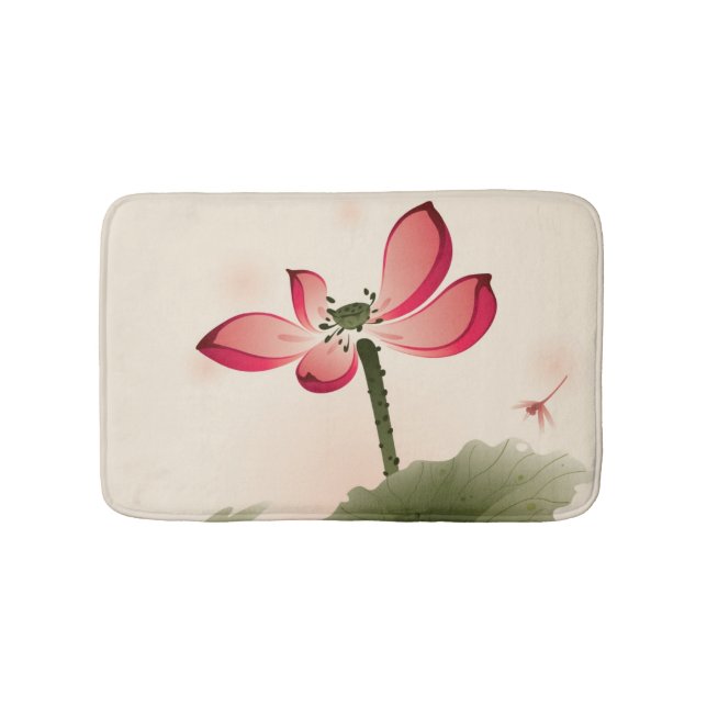 Oriental style Lotus Bathroom Mat (Front)