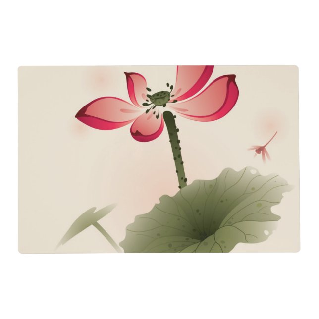 Oriental style Lotus Placemat (Front)