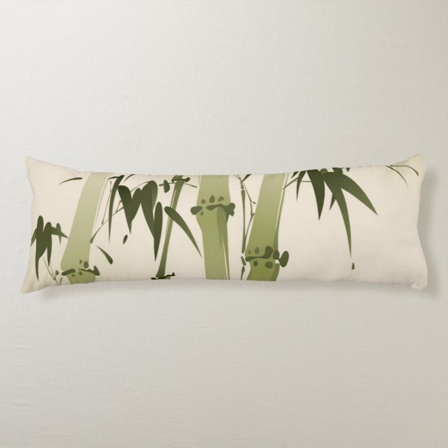 Oriental style painting, bamboo branches 2 body pillow (Front)