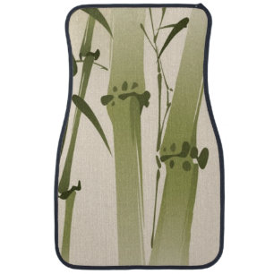 Oriental style painting, bamboo branches 2 car mat
