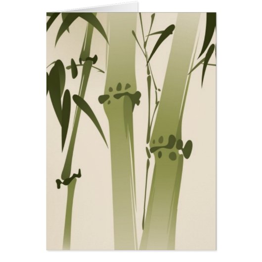 Oriental style painting, bamboo branches 2 cards (Front)