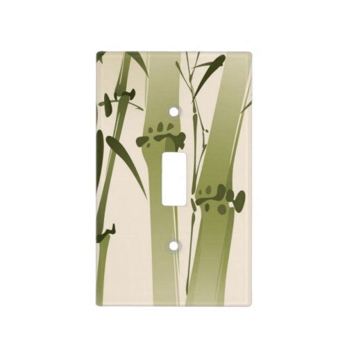 Oriental style painting bamboo branches 2 light switch cover