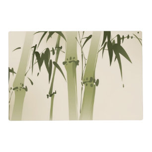 Oriental style painting, bamboo branches 2 placemat