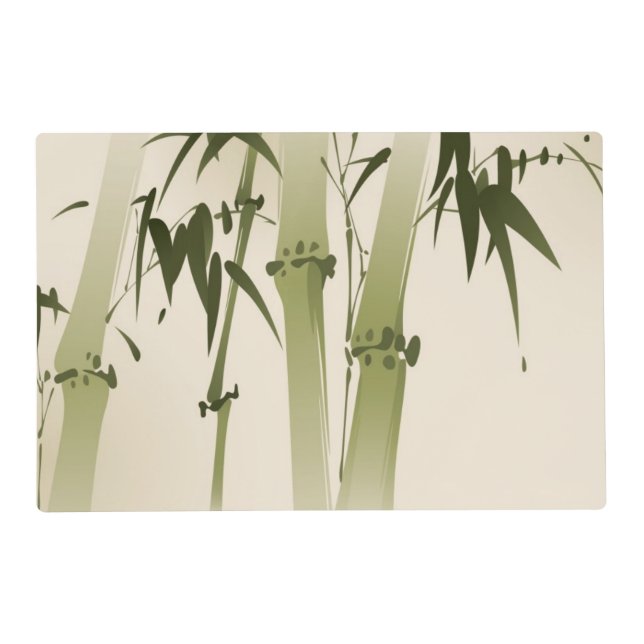 Oriental style painting, bamboo branches 2 placemat (Front)