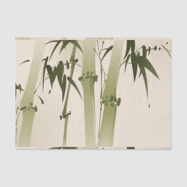 Oriental style painting, bamboo branches 2 tissue paper (Front)