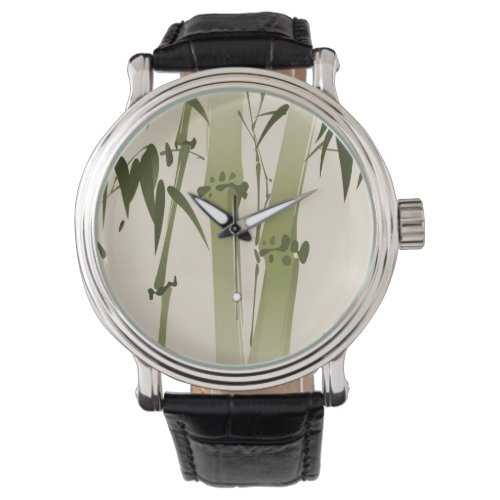 Oriental style painting bamboo branches 2 watch