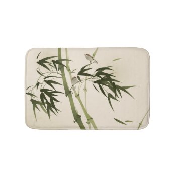 Oriental Style Painting  Bamboo Branches Bath Mat by watercoloring at Zazzle