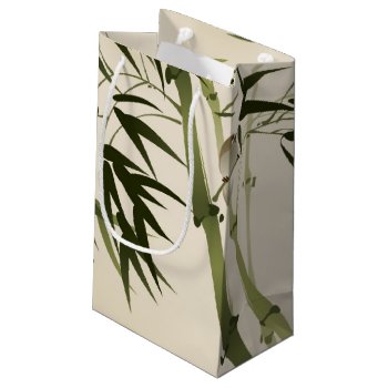 Oriental Style Painting  Bamboo Branches Small Gift Bag by watercoloring at Zazzle